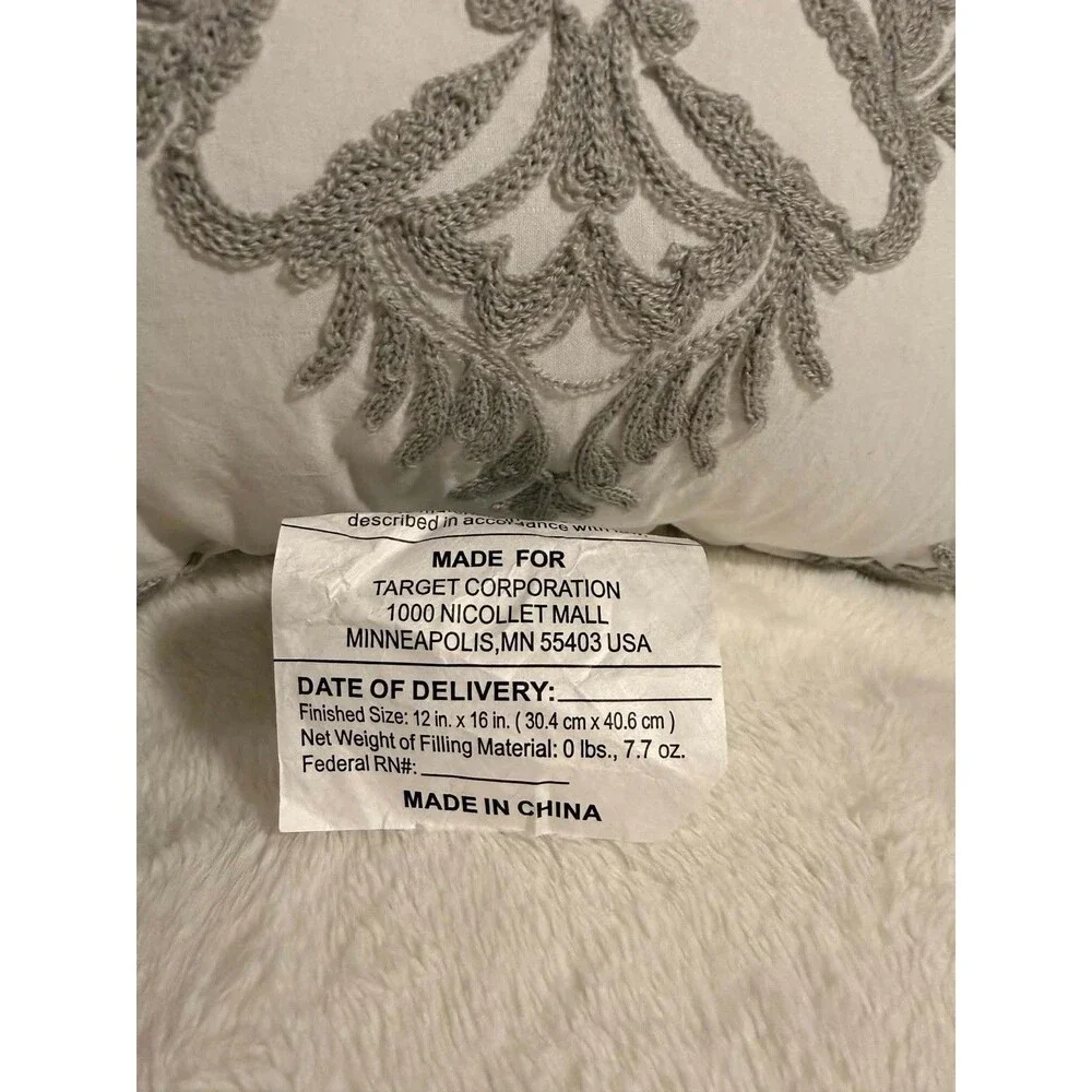 12x16 Decorative Pillow ONLY From Threshold Gray Pinch Pleat Comforter Set